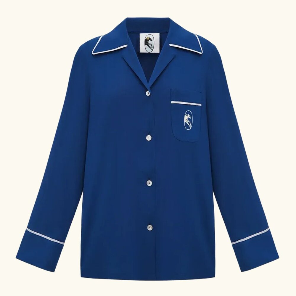 SLEEPER Finnegan Unisex Pajama Shirt and Pants Set in Navy NWT - Picture 4 of 8